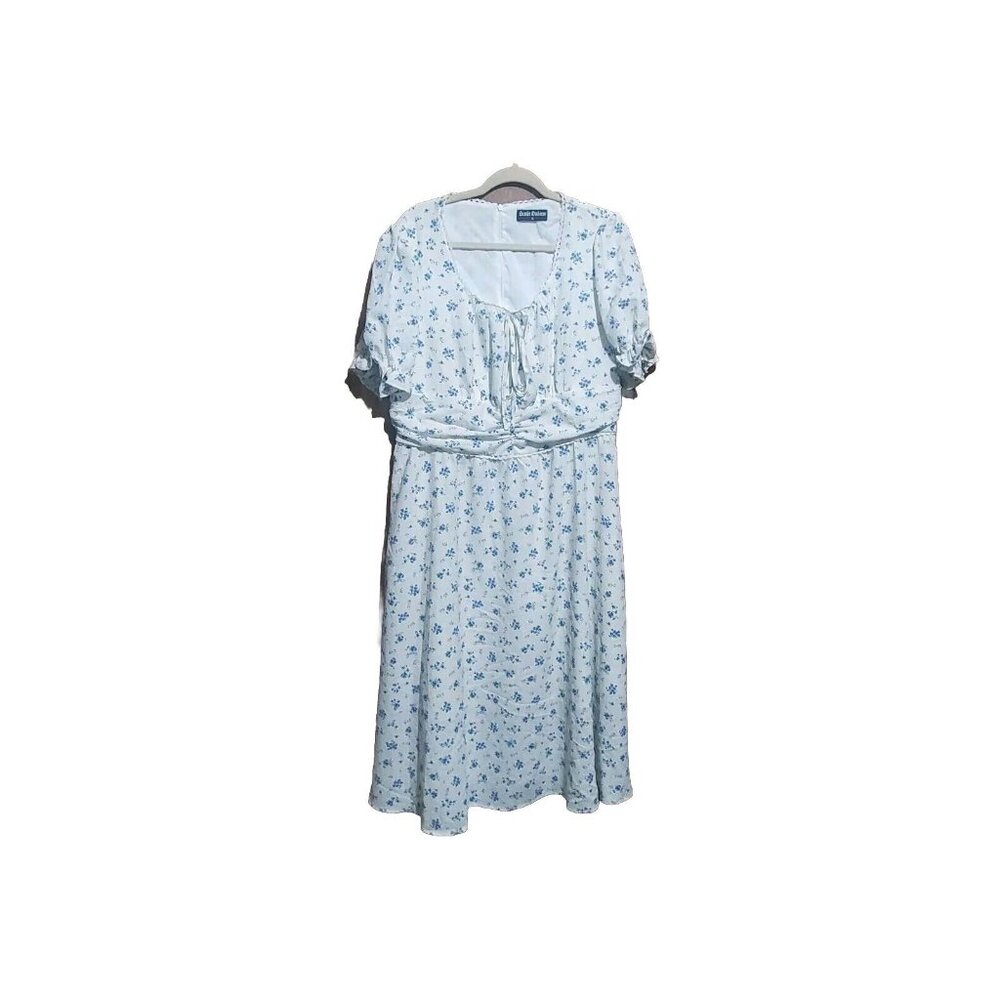 Women Summer Victorian Square Neck Floral Dress Cottagecore Dress W/ Pockets XL - Picture 4 of 6